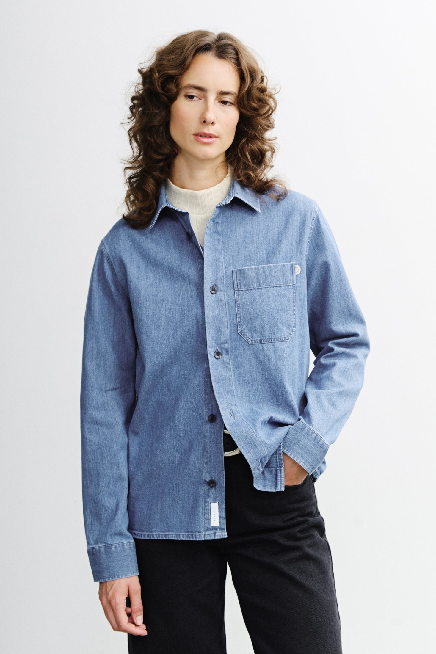 Rotholz womens vegan Shirt Denim Blue
