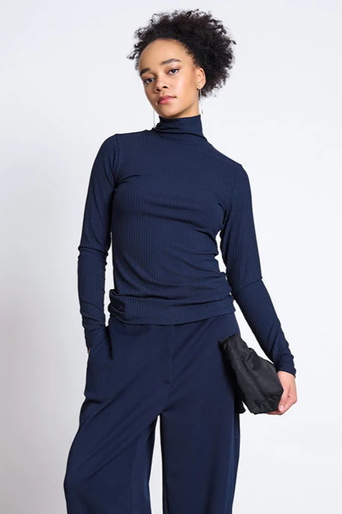 JAN N JUNE JAN 'N JUNE Damen vegan Rollkragenpullover Mio Night Fall