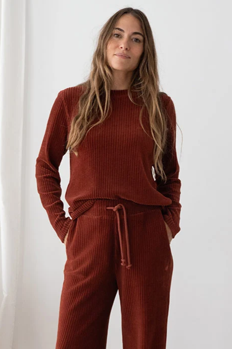 TWOTHIRDS Damen vegan Sweater Eparses Weinrot