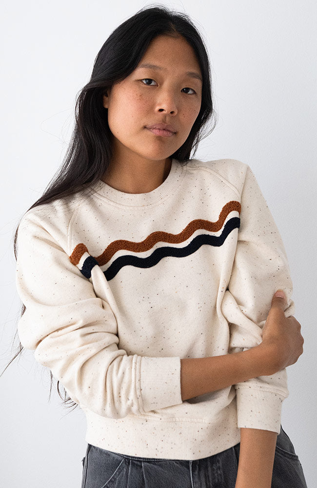 TWOTHIRDS Damen vegan Pullover Fassol Ecru Neps