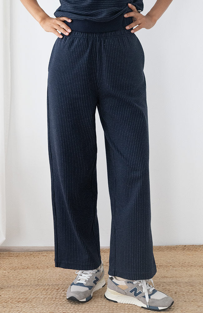 TWOTHIRDS Damen vegan Hose Maipo Navy Stripes
