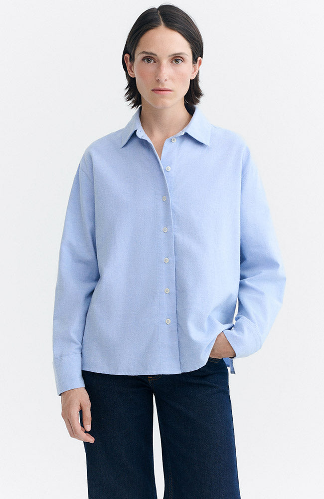 Thinking MU womens vegan Blouse Manuela Light Blue