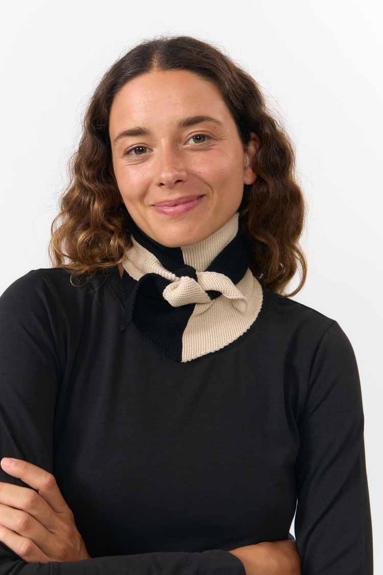 SUITE13LAB womens vegan Scarf Alma Bicolor Black