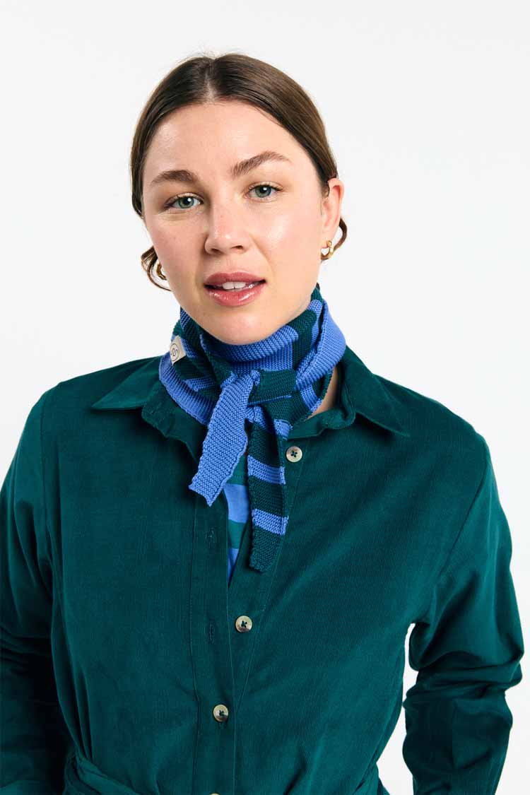 SUITE13LAB womens vegan Scarf Alma Stripes Blue