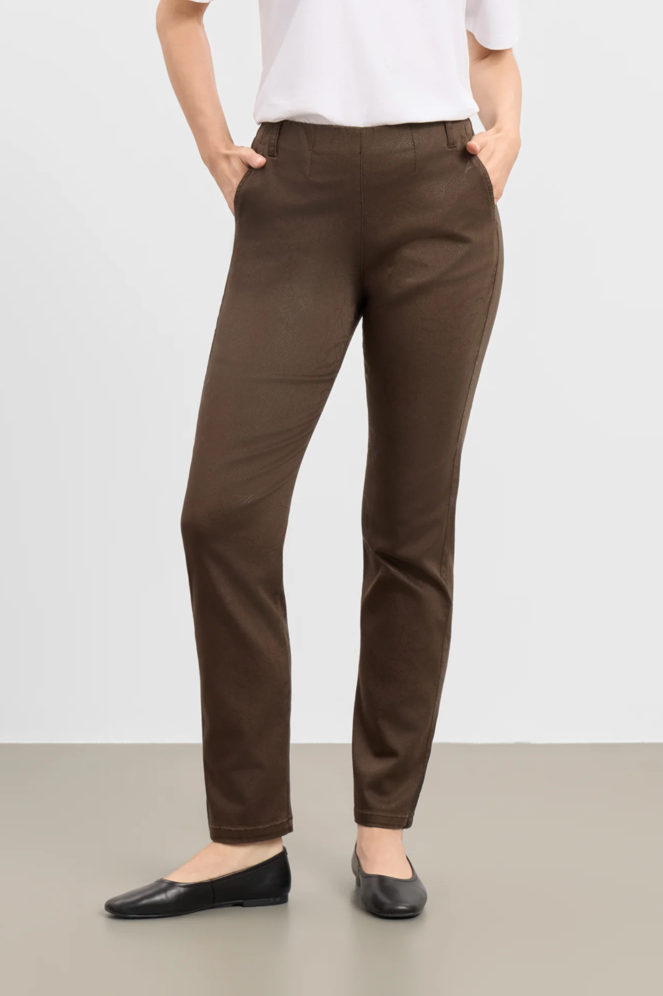 LAURIE womens vegan Pants Taylor Regular Ml Brown Bloom Print