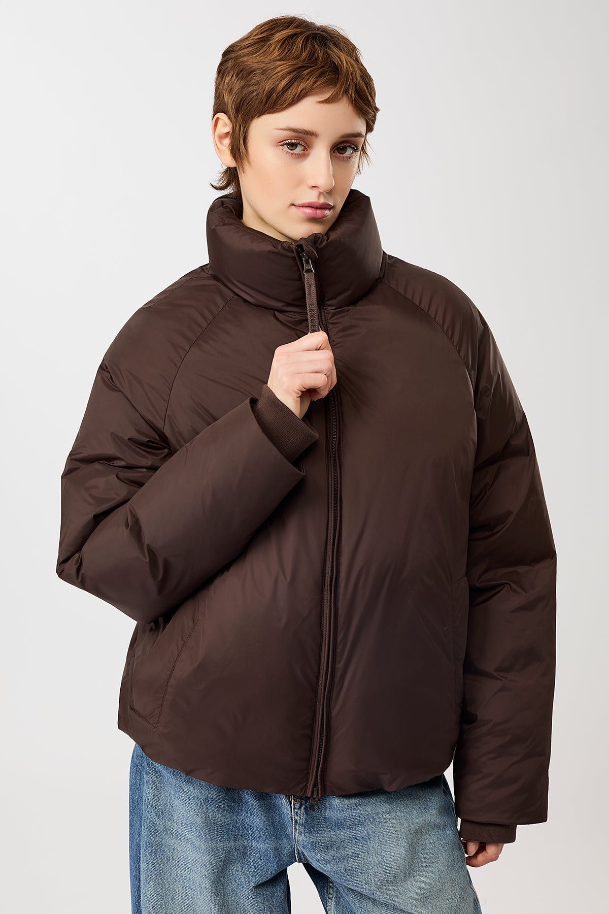 LangerChen Damen vegan Leichte Jacke In Kaffeefarbe