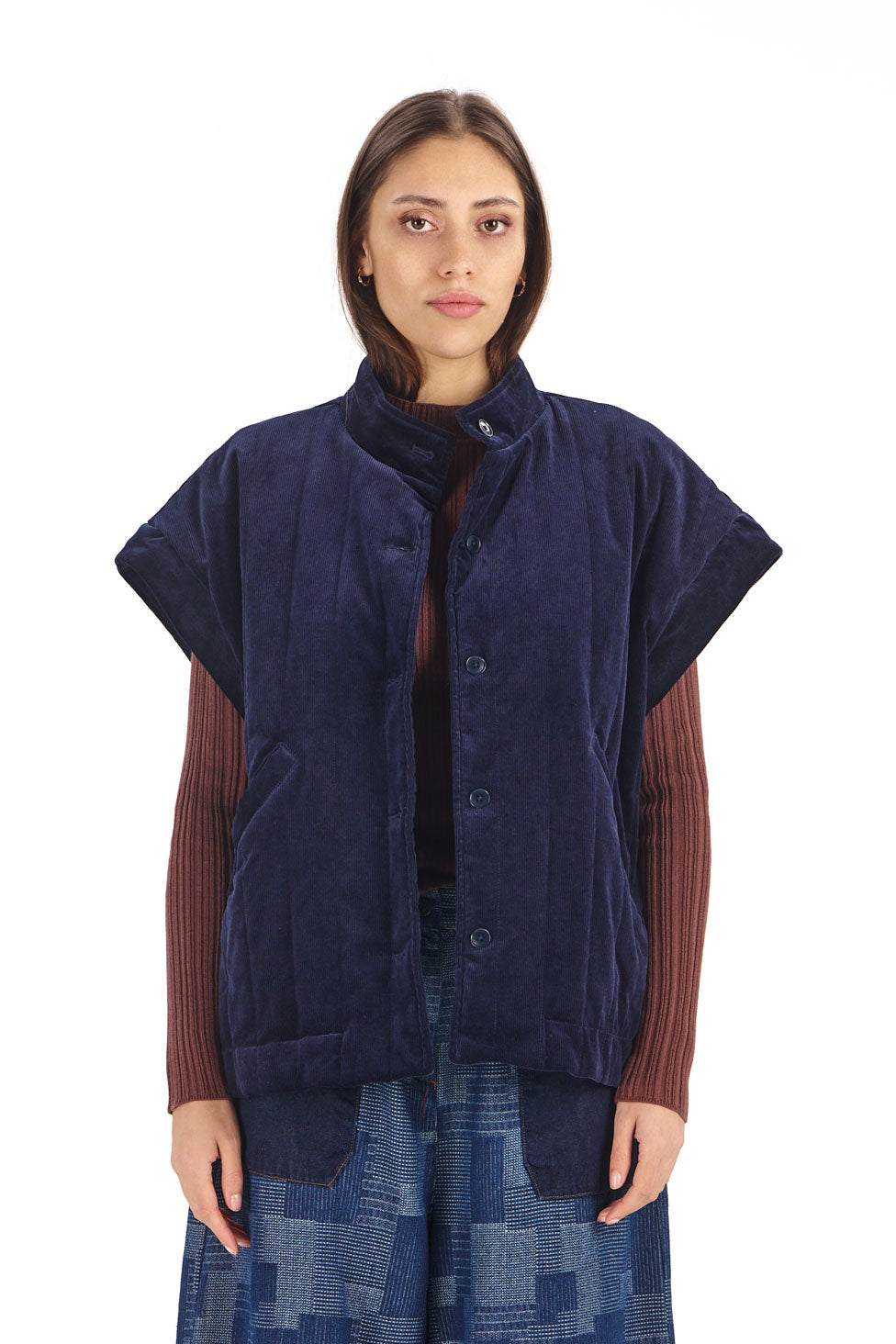 KOMODO Damen vegan Weste Cord Daze In Marineblau