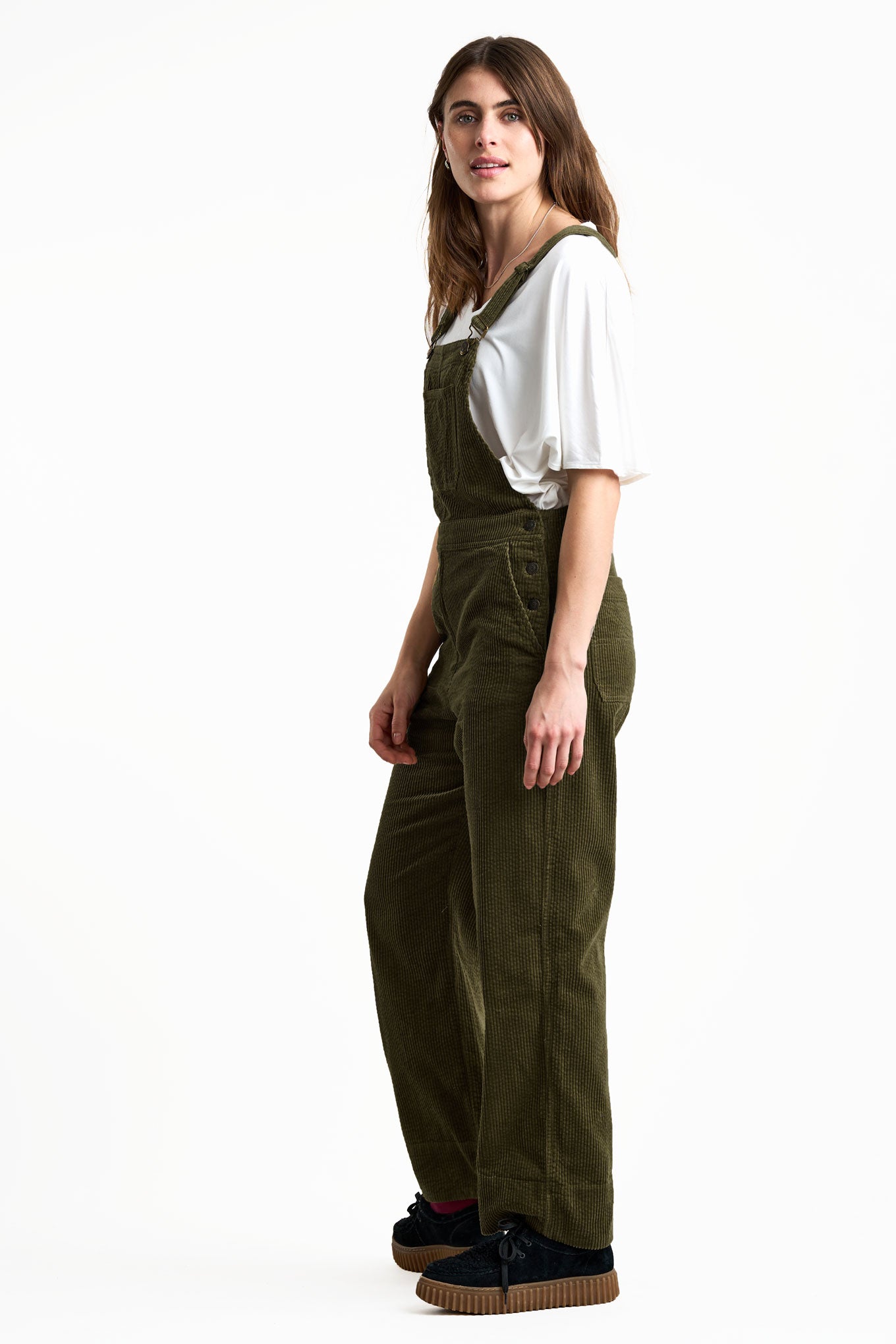 KOMODO Damen vegan Leni Latzhose Aus Cord Khaki