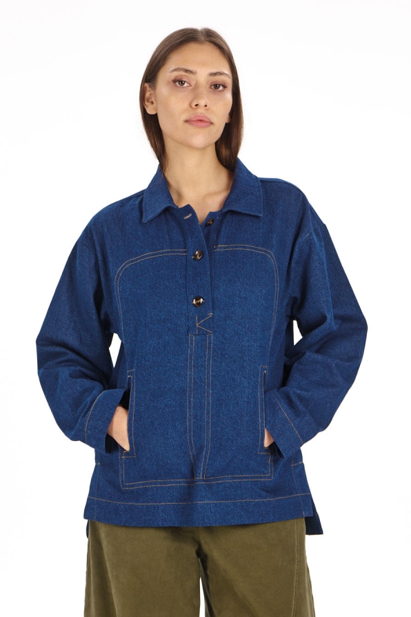 KOMODO Damen vegan Hemd Sacred Denim Blue
