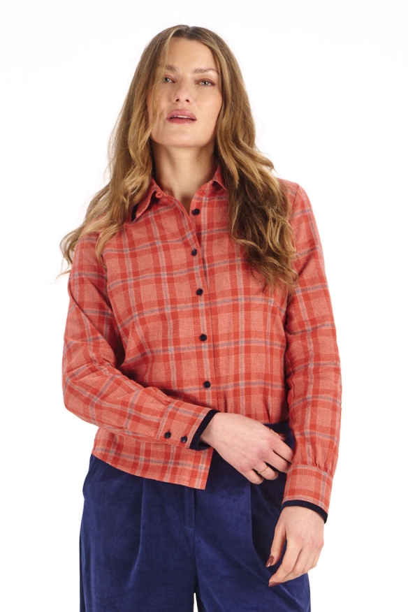 KOMODO womens vegan Shirt Kenji Red Check