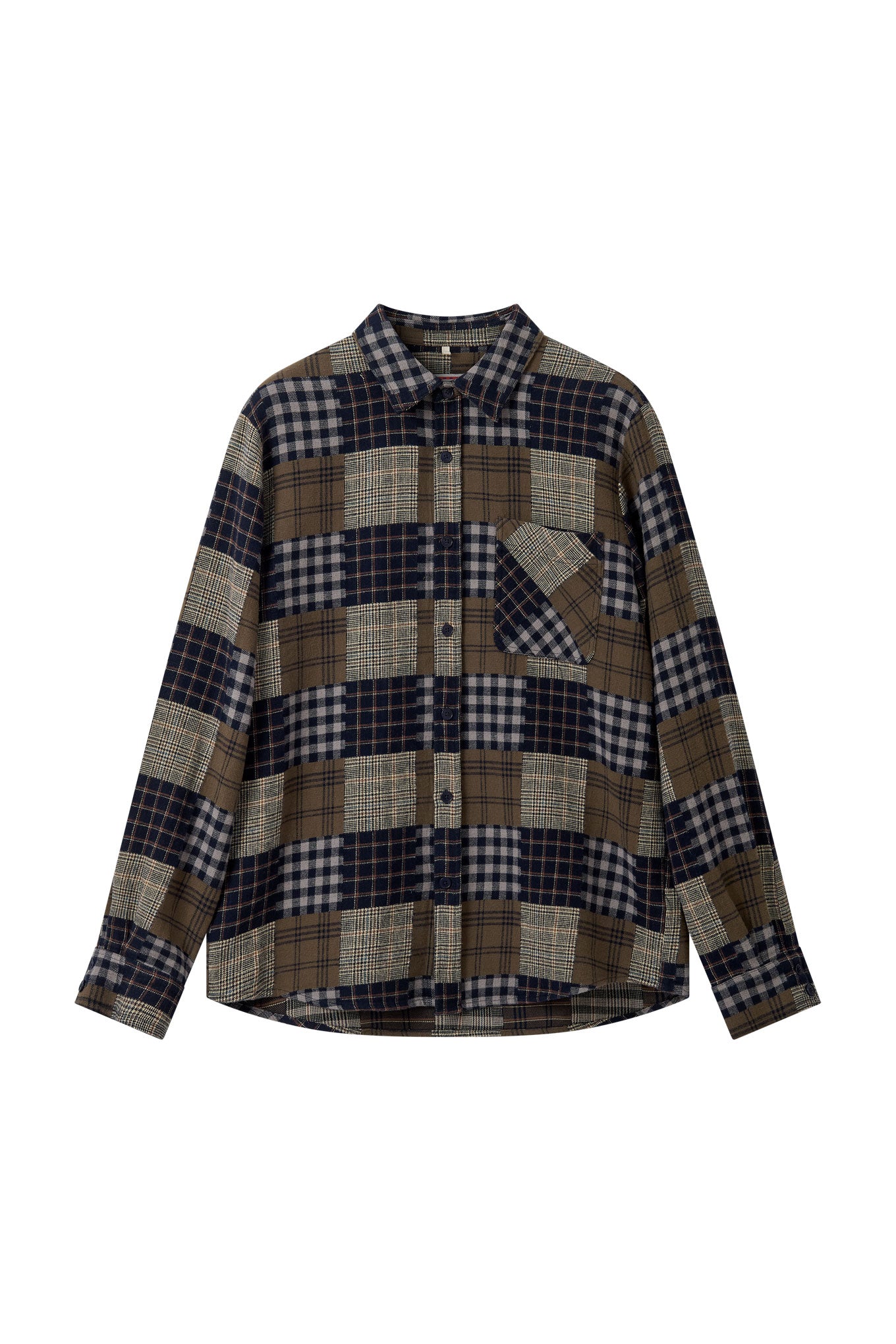 KOMODO Herren vegan Overshirt Santi Check Beige/Marineblau