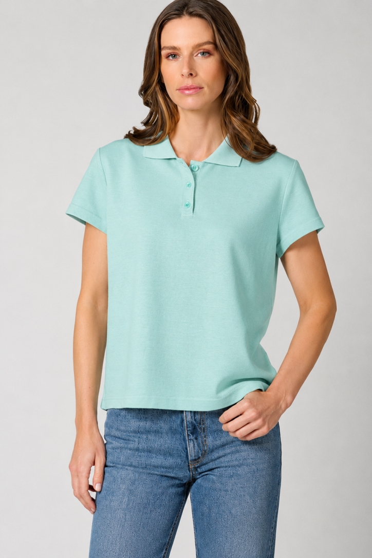 HempAge Damen vegan Polohemd See Blau