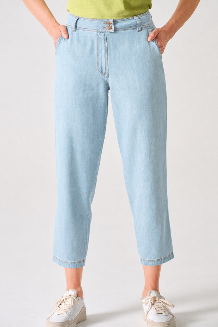 HempAge Damen vegan Baggy Jeans In Aqua