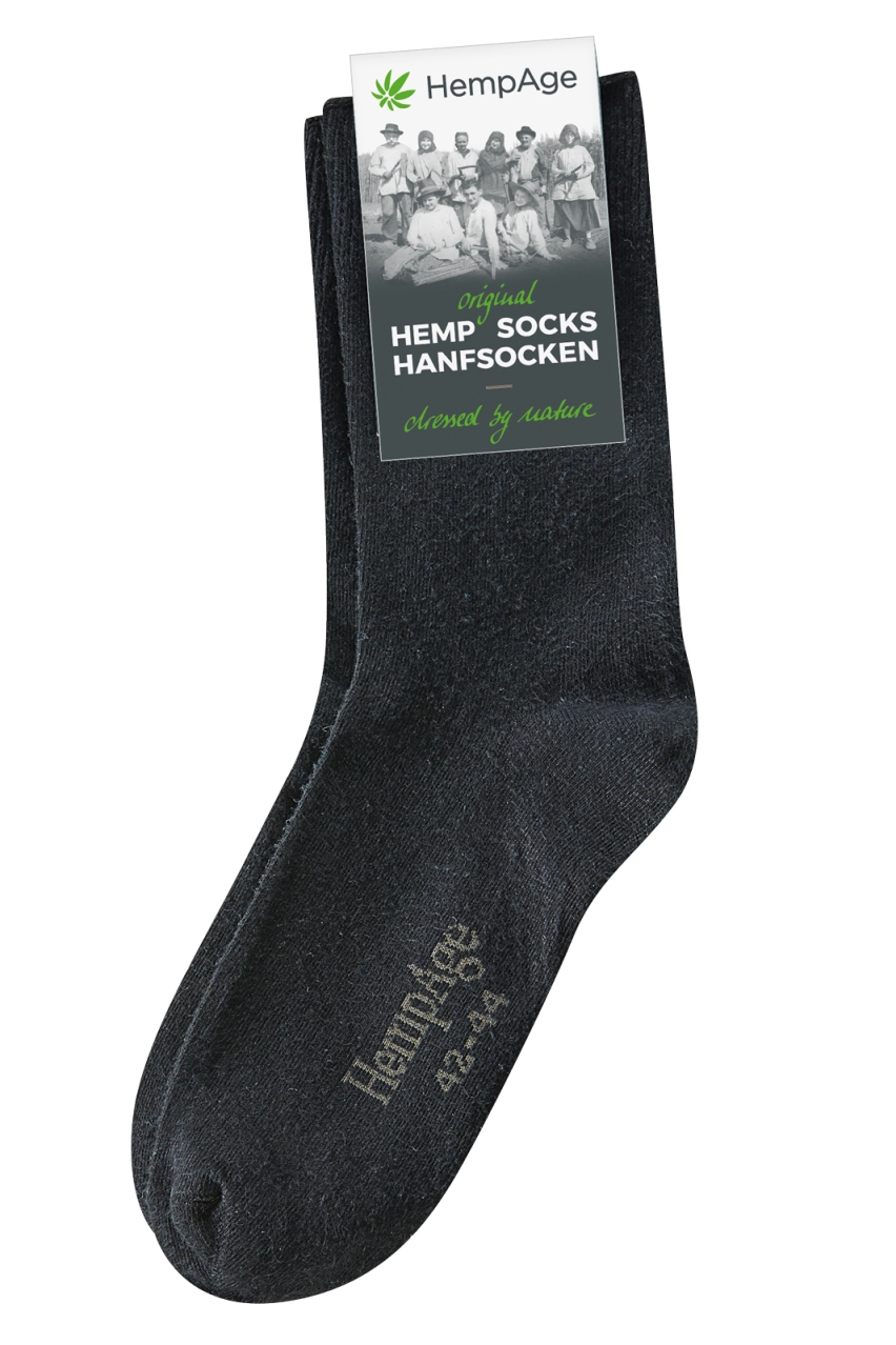 Hempage womens vegan Socks Classic Everyday Black