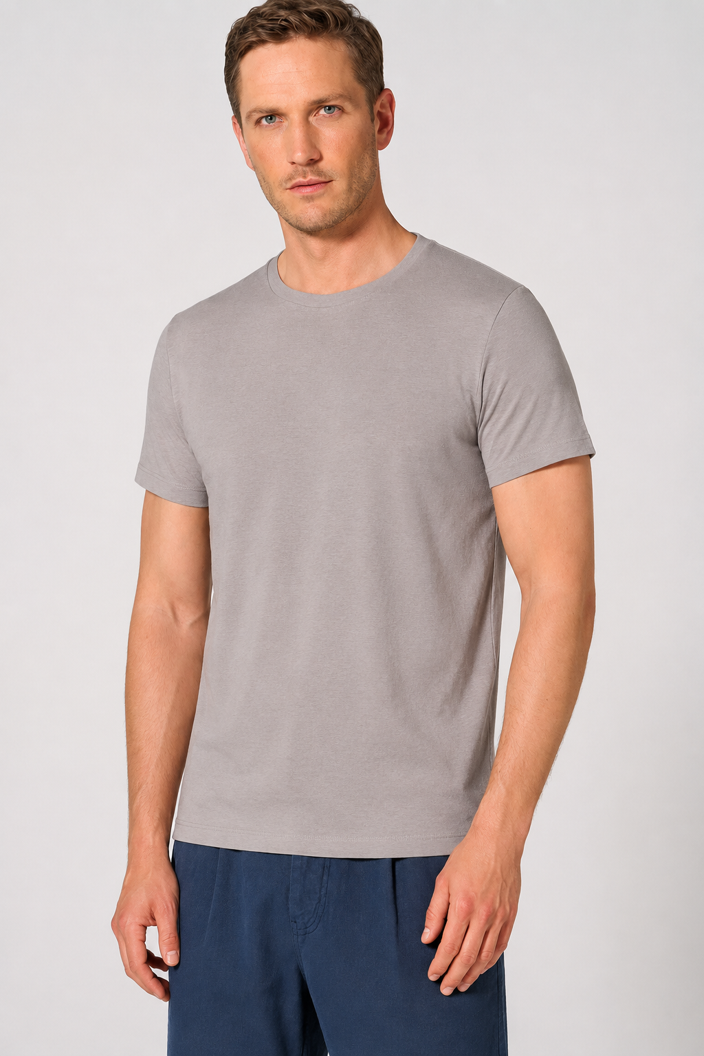 HempAge Herren vegan T-Shirt Slim Fit Schlammbraun