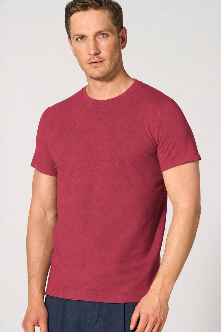 HempAge Herren vegan T-Shirt Slim Fit Barolo Rosa