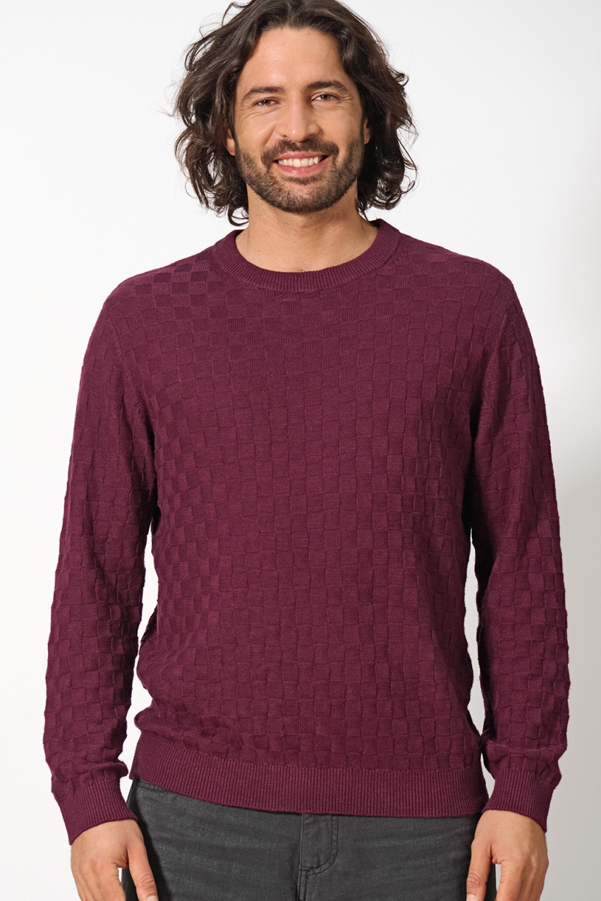 HempAge Herren vegan Pullover Weinrot