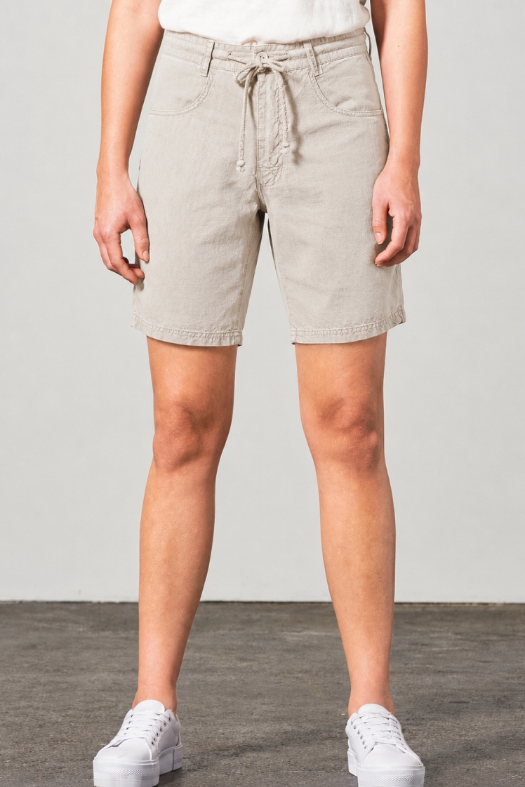 HempAge Herren vegan Beigefarbene Shorts Mit Distel Motiv