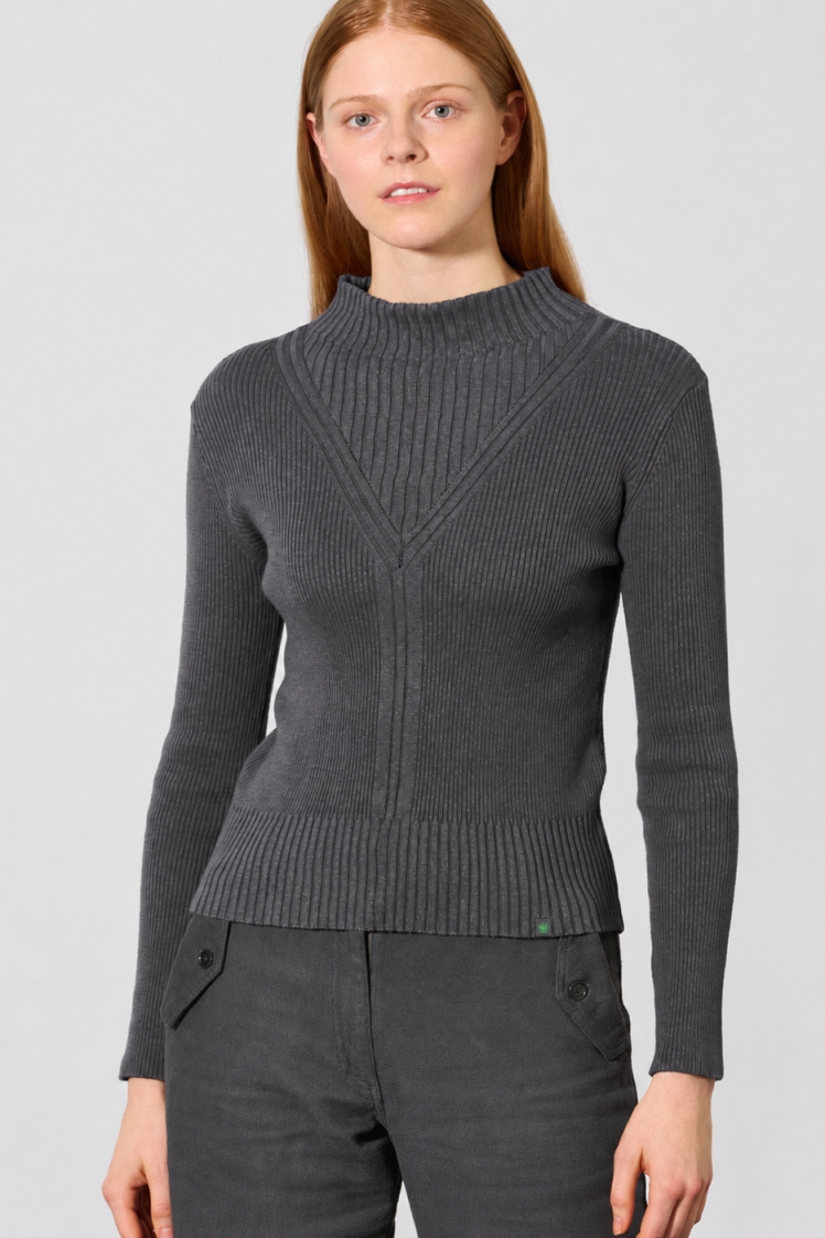 HempAge Damen vegan Pullover Anthrazit
