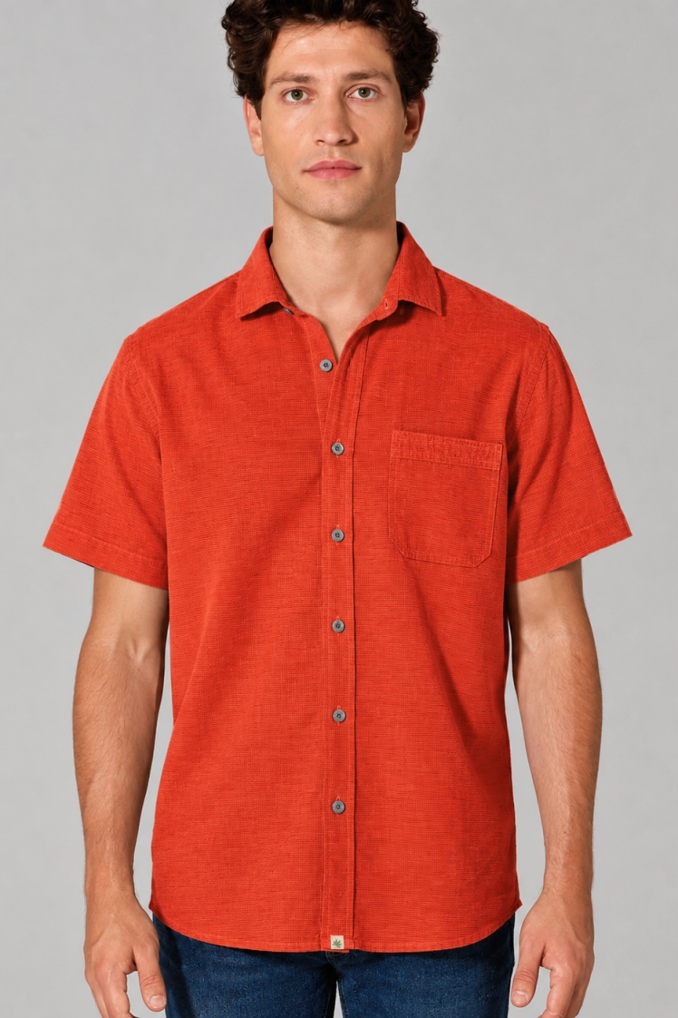HempAge Herren vegan Kurzarm-Shirt Magna Rot