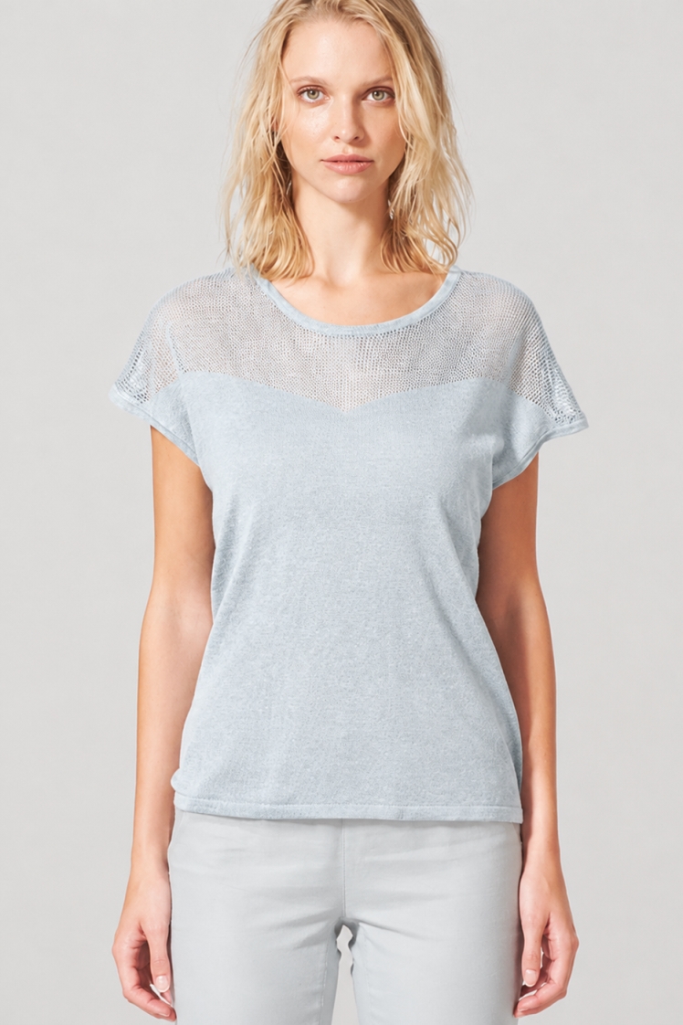 HempAge Damen vegan Top Mesh Platinum