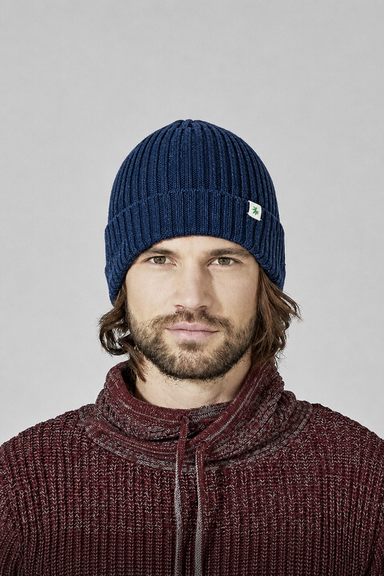 Hempage men vegan Knitted Hat Sailor Navy