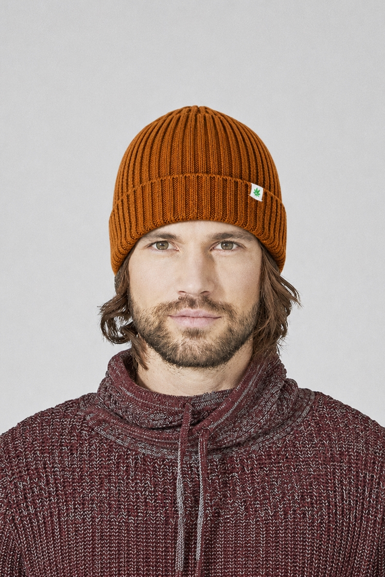 Hempage men vegan Knitted Hat Sailor Almond
