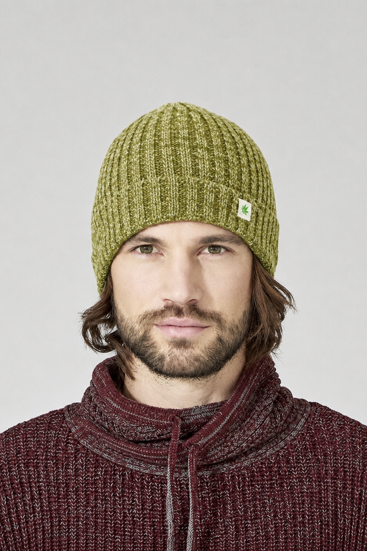 Hempage men vegan Knitted Hat Sailor Fern Grey