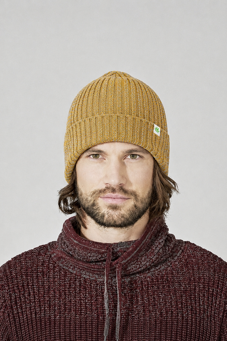 Hempage men vegan Knitted Hat Sailor Dijon Grey