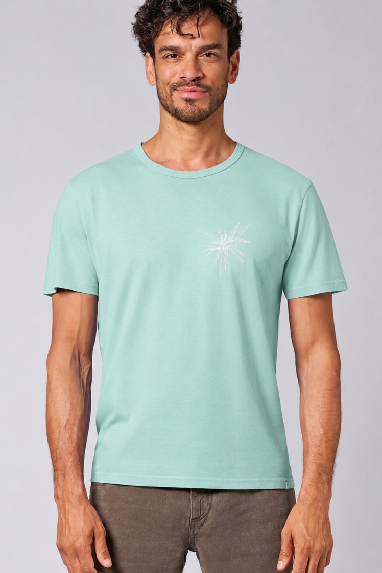 HempAge Herren vegan T-Shirt Timeless Mit Aufdruck Seeblau