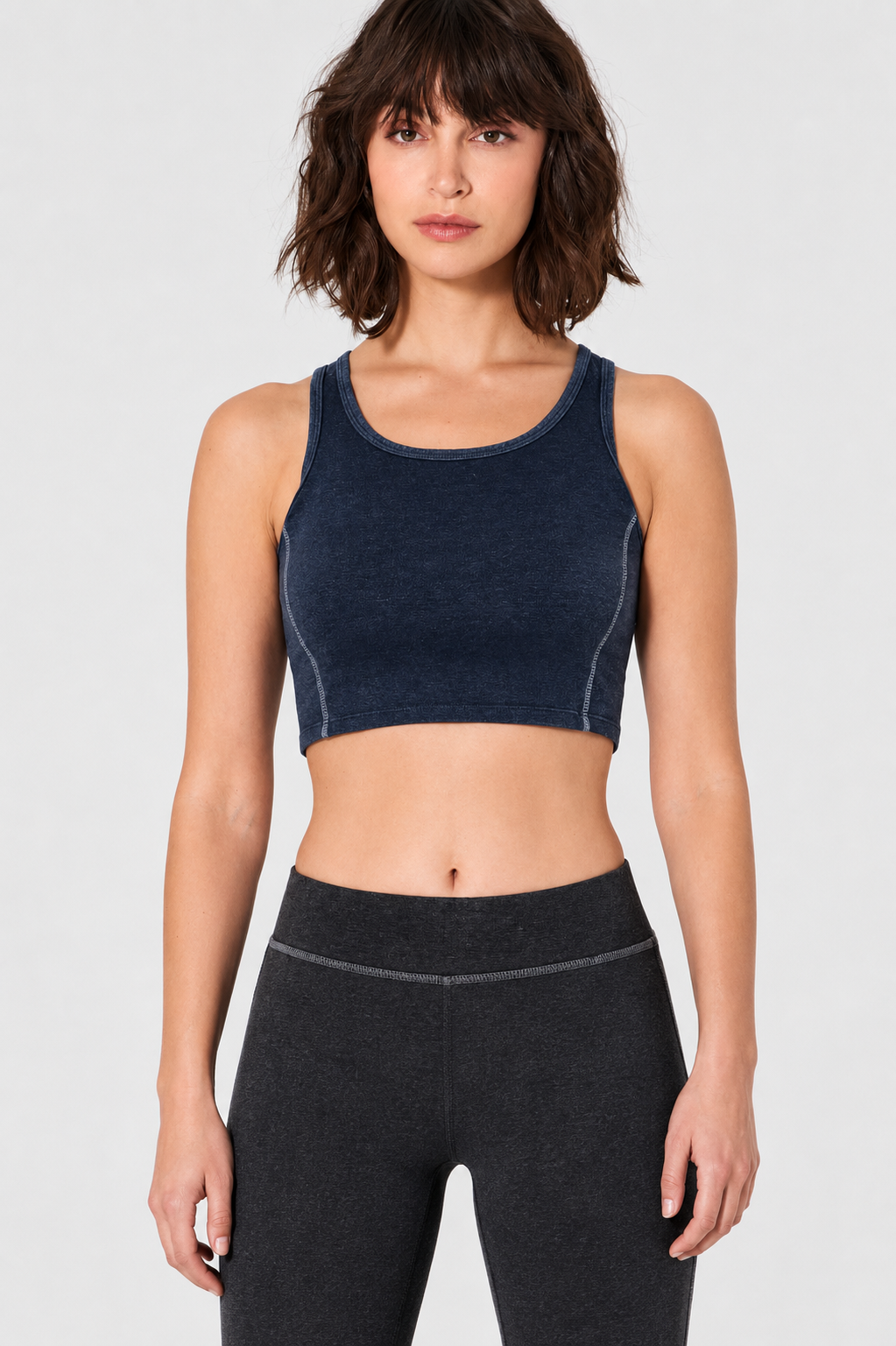 Hempage womens vegan Yoga Top Basic Navy