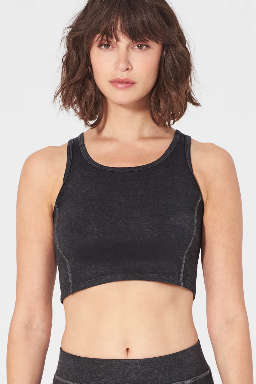 Hempage womens vegan Yoga Top Basic Black