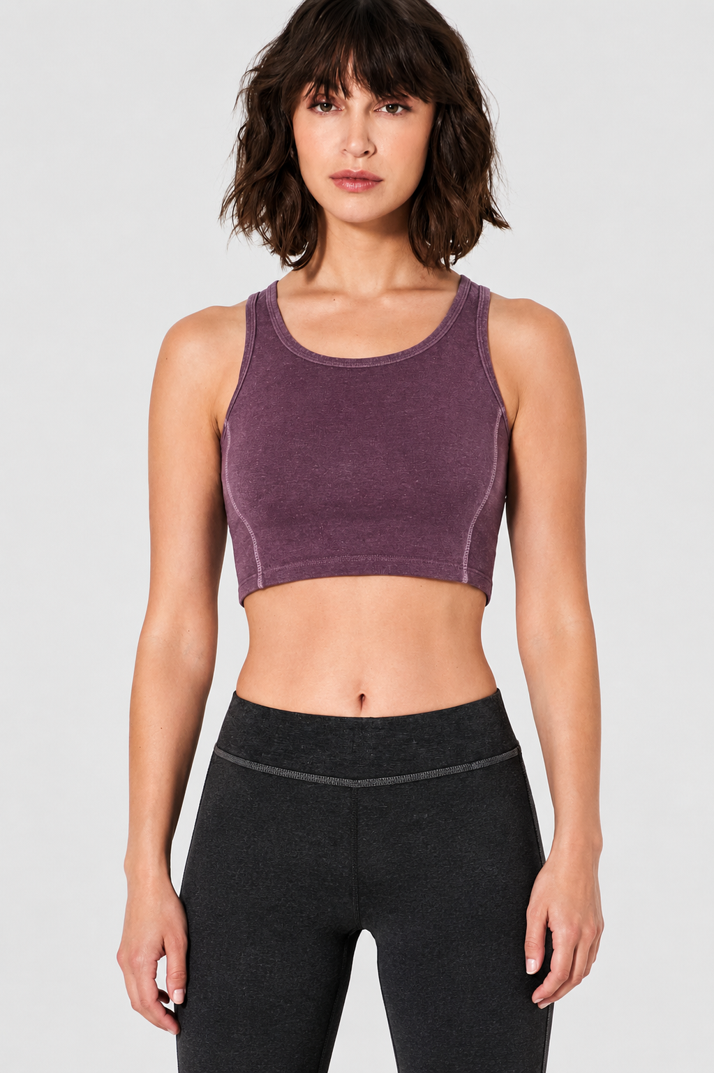 Hempage womens vegan Yoga Top Basic Purple