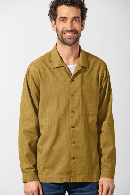 HempAge Herren vegan Freizeithemd Peanut Braun