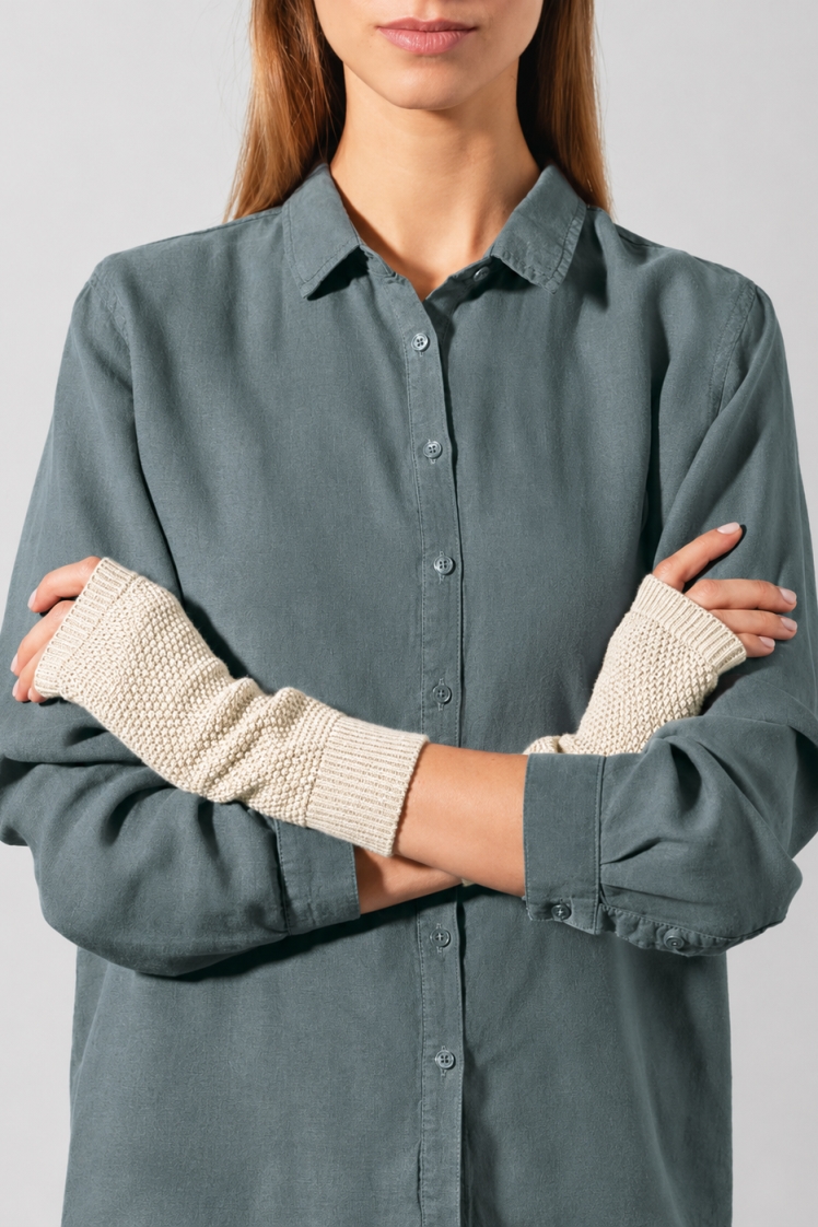 Hempage womens vegan Arm Warmers Natural