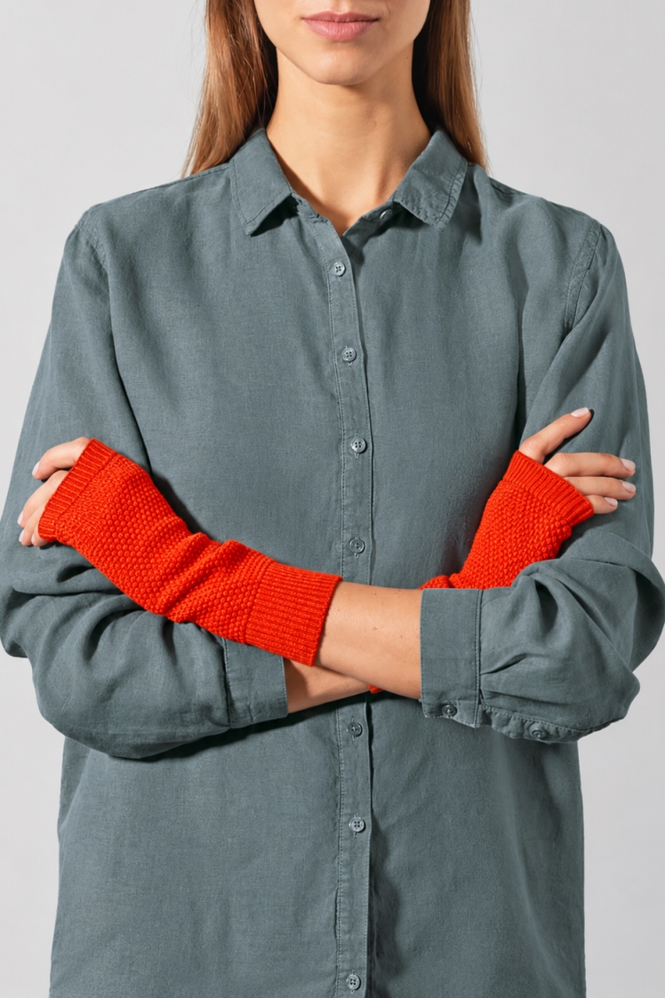 Hempage womens vegan Arm Warmers Brick Red