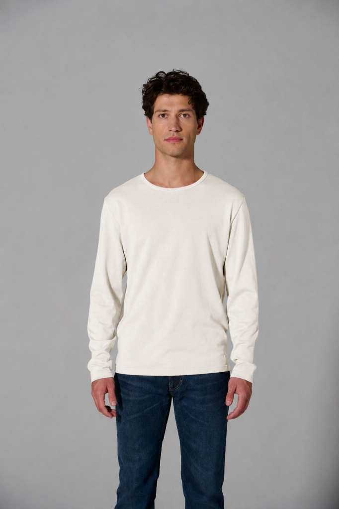 Hempage men vegan Long Sleeve Shirt Thc Exclusive Off White
