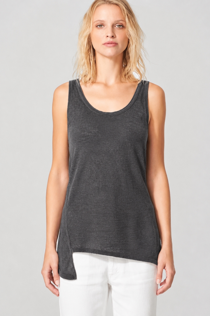 HempAge Damen vegan Top Asymmetrisch Anthrazit