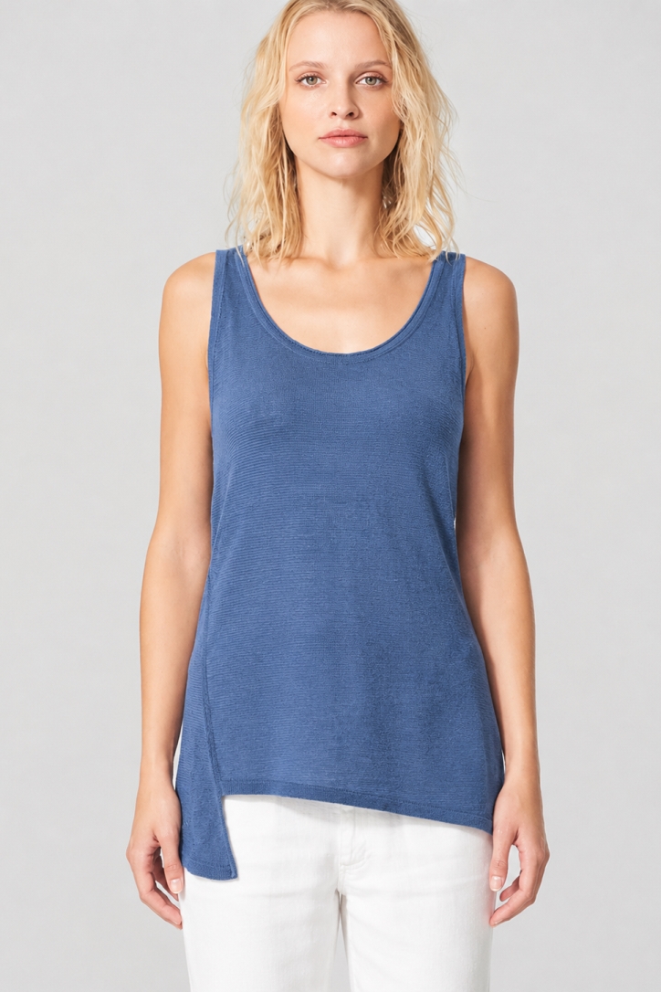 HempAge Damen vegan Top Asymmetric Blueberry