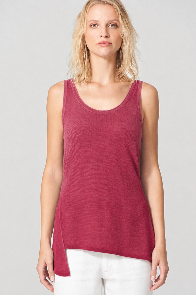 HempAge Damen vegan Top Asymmetrisch Sangria Rot