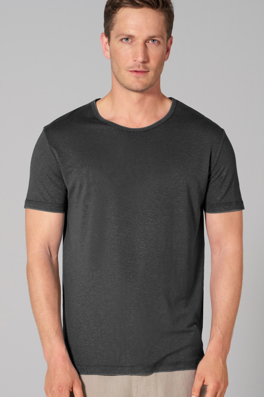 Hempage men vegan T-Shirt Flatlock Black