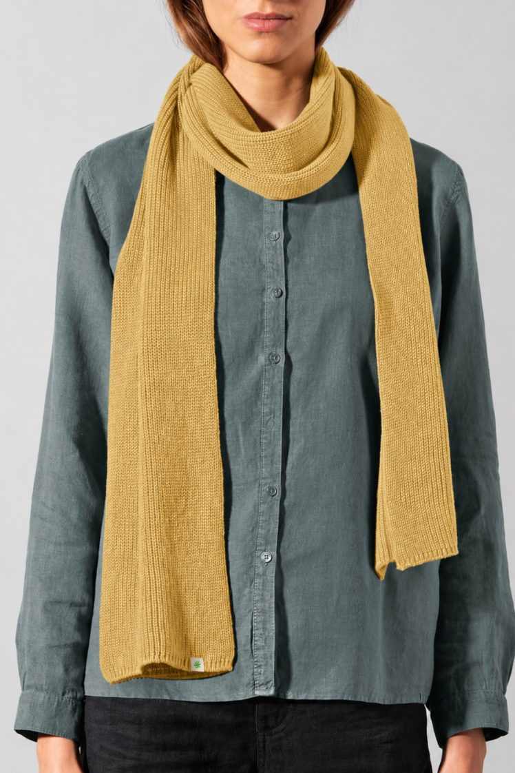 HempAge Damen vegan Schal Einfarbig Dijon Gelb