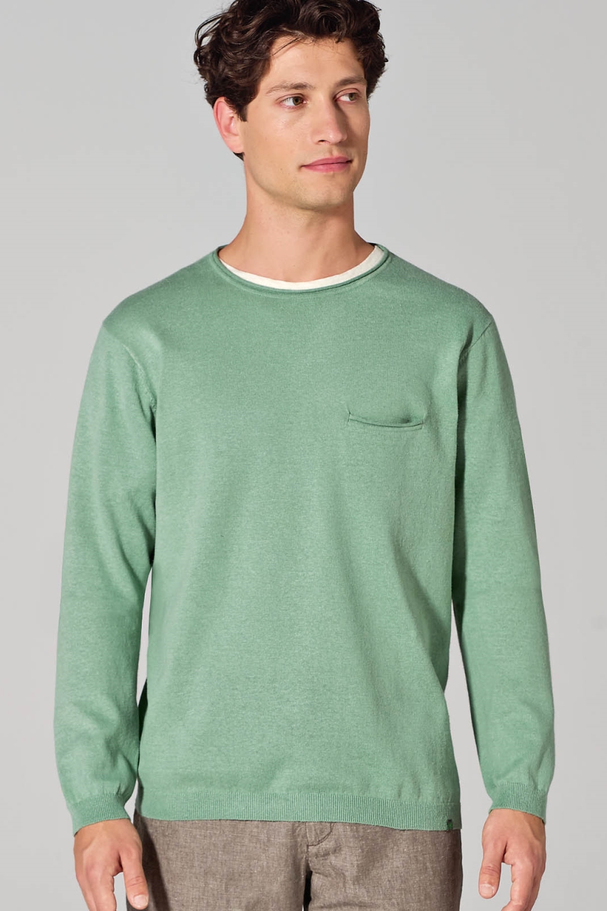 HempAge Herren vegan Pullover Summer In Mintgr&Atilde;&frac14;n