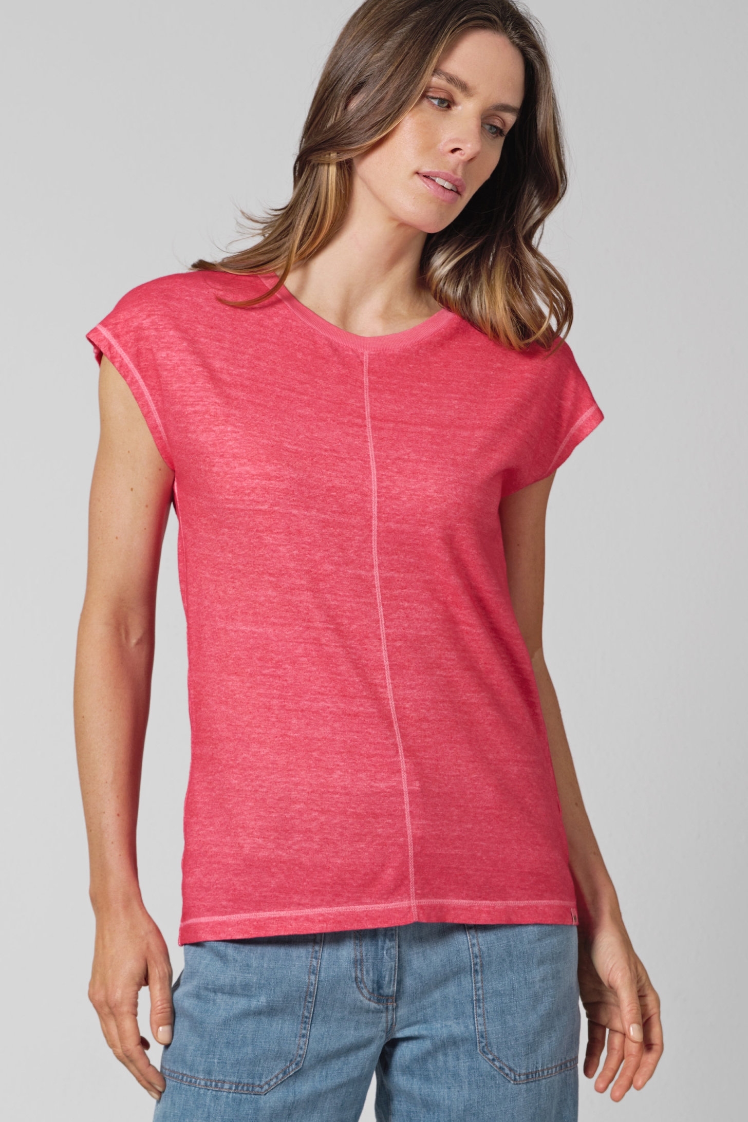 HempAge Damen vegan T-Shirt Mit Ziern&Atilde;&curren;hten Magnolienrosa