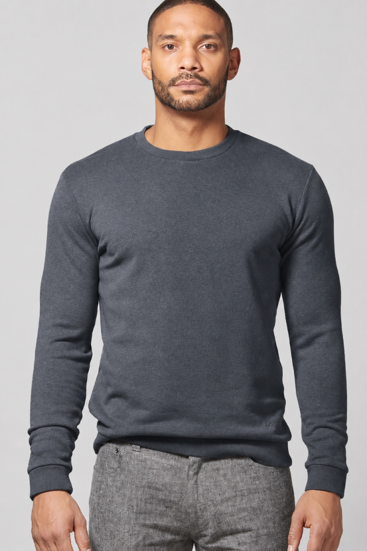 HempAge Herren vegan Sweatshirt Regular Fit Dunkelgrau