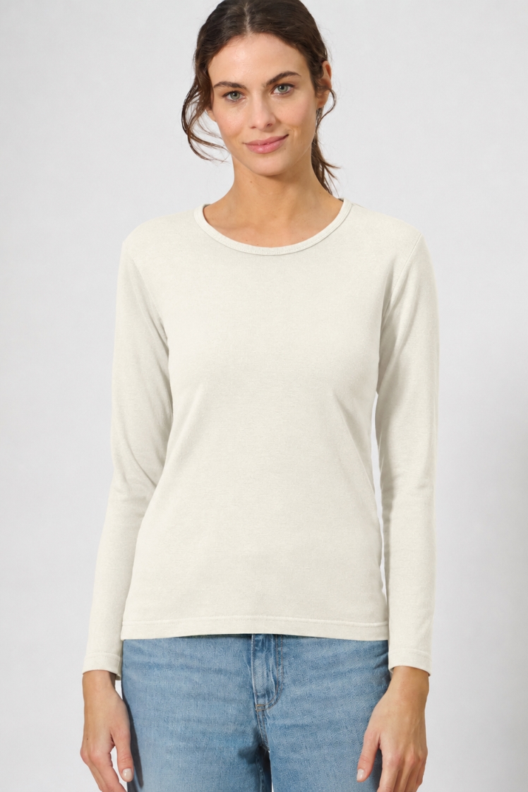 HempAge Damen vegan Langarmshirt Basic Natural
