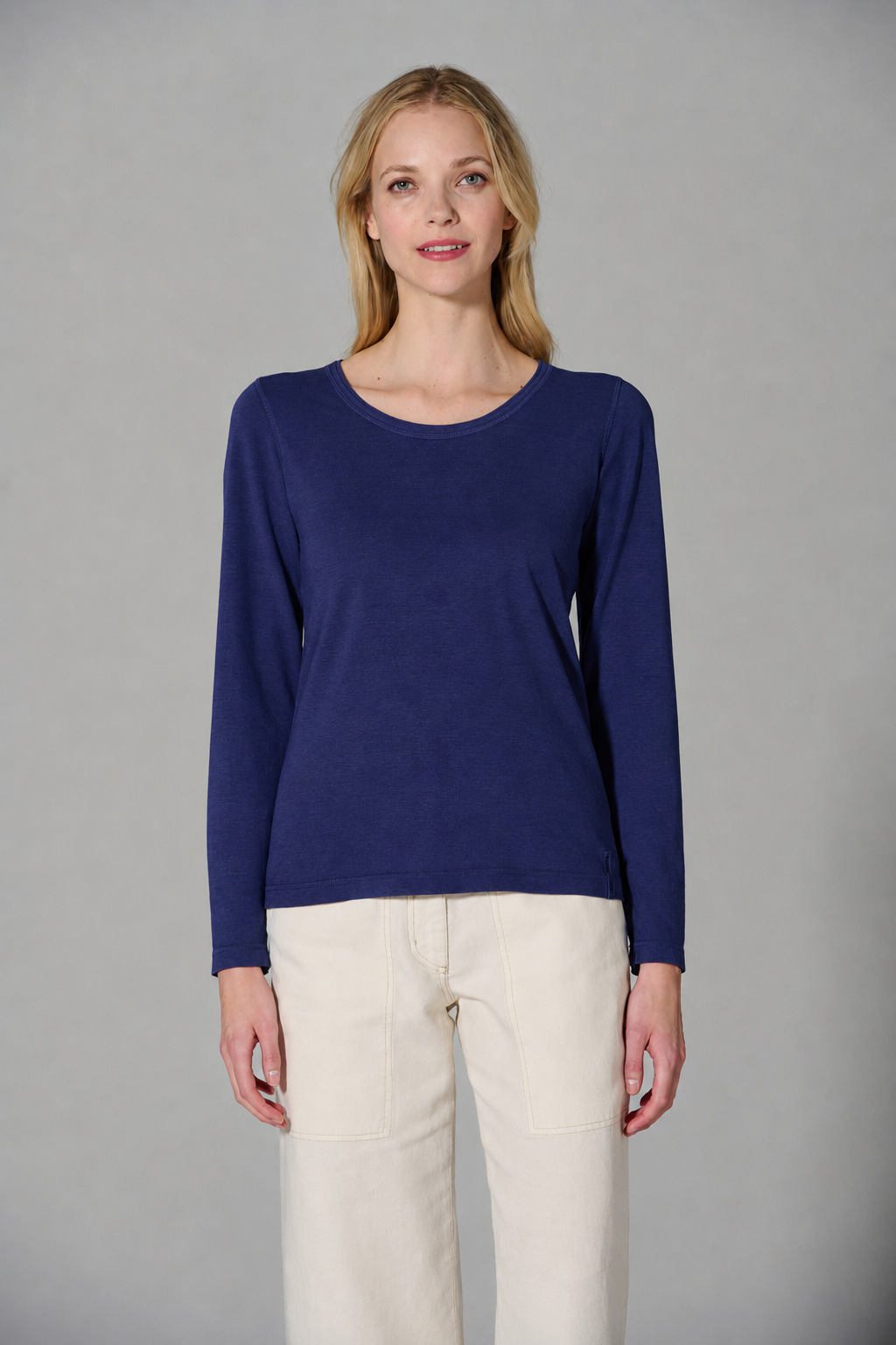 Hempage womens vegan Long-Sleeve Shirt Thc Exclusive Night Navy