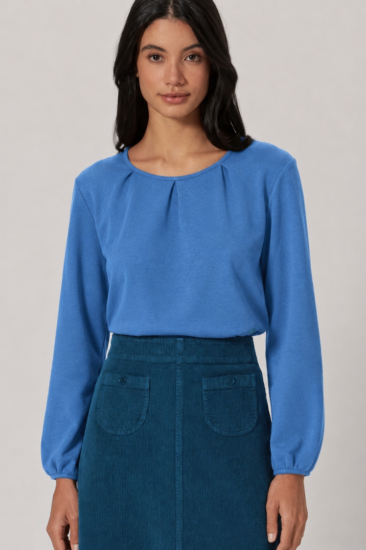 HempAge Damen vegan Langarm Top In Ozeanblau