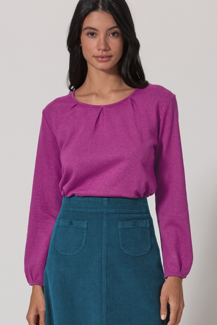 HempAge Damen vegan Violettes Langarm Top
