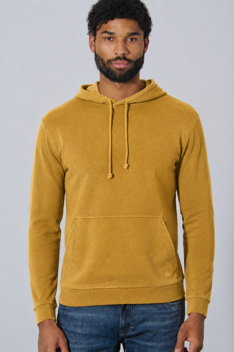 HempAge Herren vegan Hoodie Basic Peanut Braun